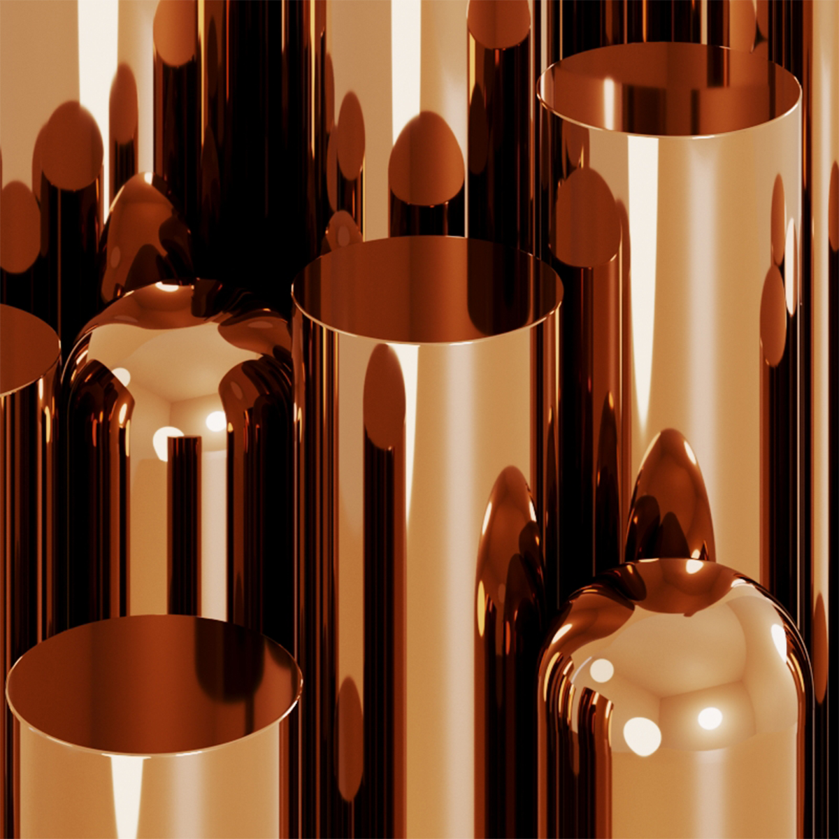 Steel - polished copper