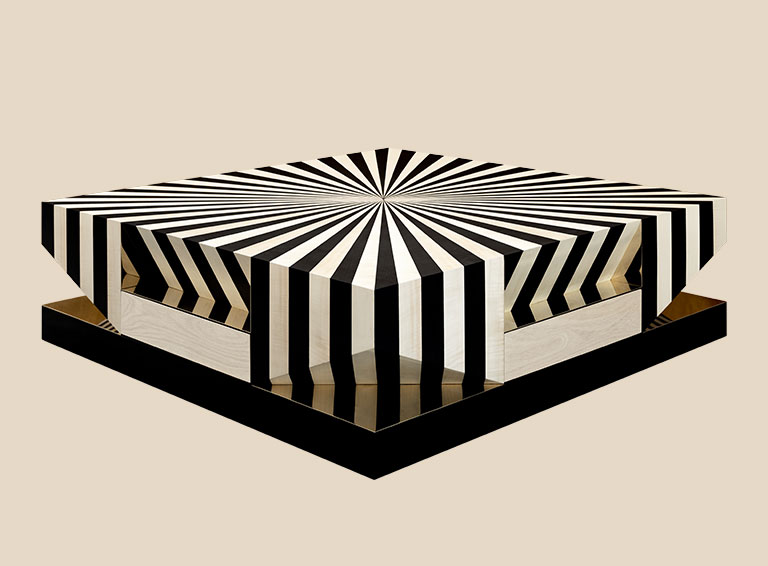 Op-art center table